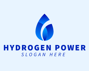 Hydrogen - Gradient Water Droplet logo design