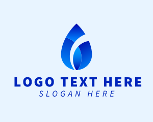 Hydrogen - Gradient Water Droplet logo design