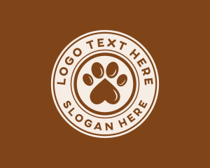 Groomer - Pet Paw Print logo design