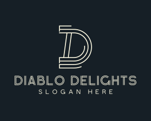 Simple Lines Letter D logo design