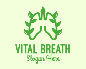 Breathing - Green Lungs Vine logo design