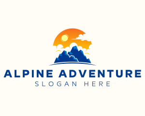 Alpine Mountain Peak logo design