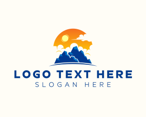 Trekking - Alpine Mountain Peak logo design