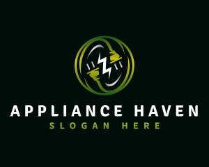 Lightning Bolt Plug Charging logo design