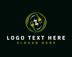 Charging - Lightning Bolt Plug Charging logo design