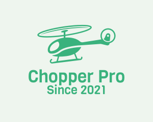 Chopper - Green Helicopter Transport logo design