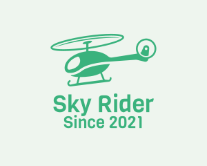 Helicopter - Green Helicopter Transport logo design