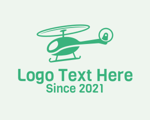 Transportation System - Green Helicopter Transport logo design