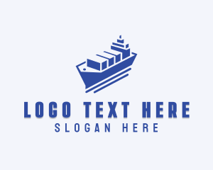 Ship - Cargo Ship Transport logo design