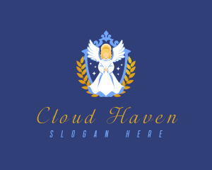 Heaven - Religious Angel Shield logo design