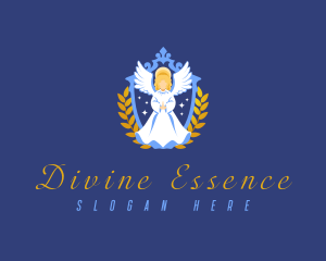 Divine - Religious Angel Shield logo design