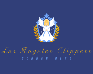 Religious Angel Shield logo design