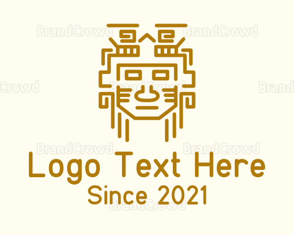 Mayan Warrior Mask Logo