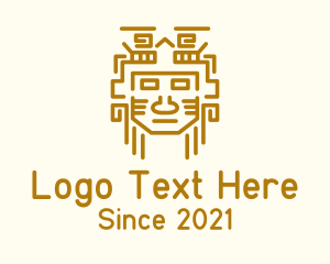 Warrior - Mayan Warrior Mask logo design