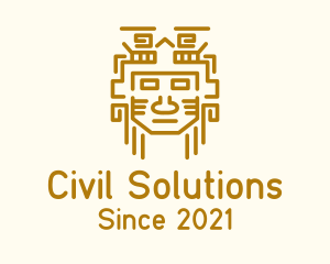 Mayan Warrior Mask logo design