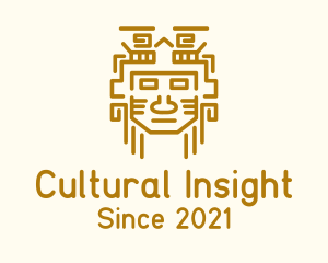 Mayan Warrior Mask logo design