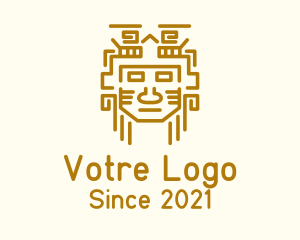 Native - Mayan Warrior Mask logo design