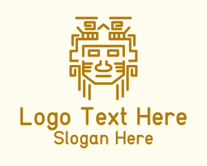 Mayan Warrior Mask Logo