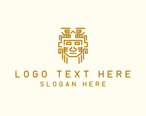 Abstract - Mayan Warrior Mask logo design