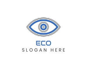 Contact Lens - Abstract Stripe Eye logo design