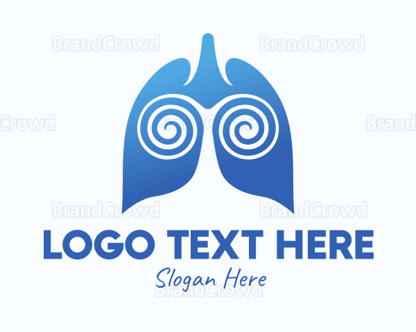 Blue Swirly Respiratory Lungs Logo