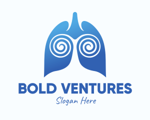 Blue Swirly Respiratory Lungs logo design