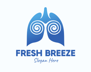 Blue Swirly Respiratory Lungs logo design