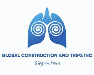 Swirl - Blue Swirly Respiratory Lungs logo design