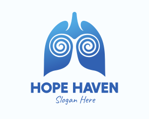 Pulmonologist - Blue Swirly Respiratory Lungs logo design