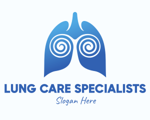 Blue Swirly Respiratory Lungs logo design