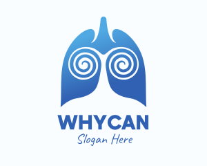 Respiratory System - Blue Swirly Respiratory Lungs logo design
