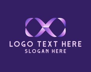 And - Purple Gradient Ampersand logo design