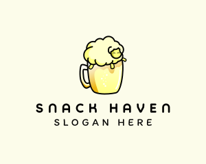 Sheep Beer Froth  logo design