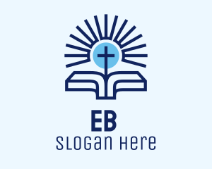 Blue - Catholic Bible Book logo design