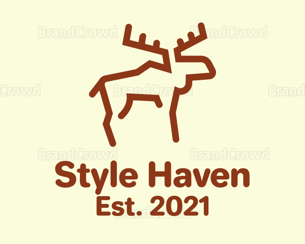 Minimalist Woodland Moose Logo