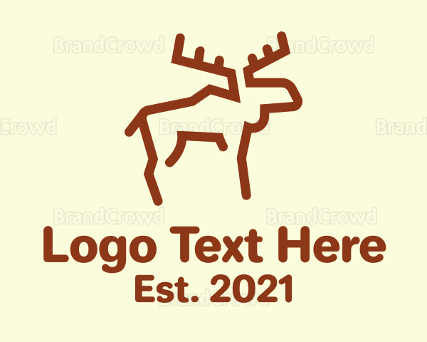 Minimalist Woodland Moose Logo