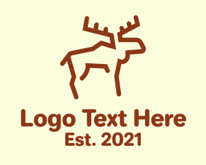 Rustic - Minimalist Woodland Moose logo design