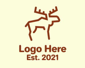 Wildlife Center - Minimalist Woodland Moose logo design