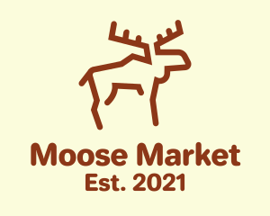 Minimalist Woodland Moose logo design