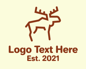 Moose - Minimalist Woodland Moose logo design