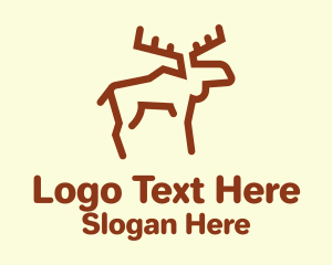 Minimalist Woodland Moose Logo