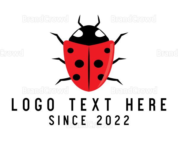 Red Ladybug Insect Logo