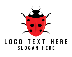 Red Ladybug Insect Logo