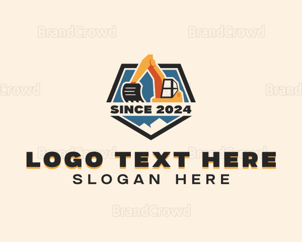 Industrial Construction Excavator Logo