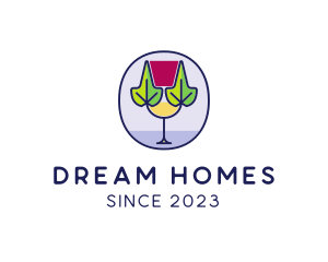 Wine Store - Organic Wine Glass logo design