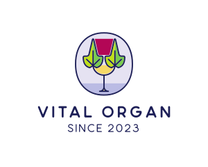 Organic Wine Glass  logo design