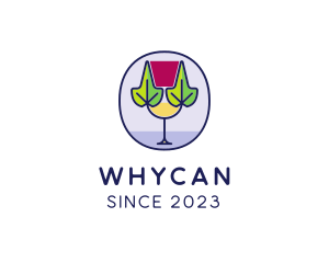 Cocktail - Organic Wine Glass logo design