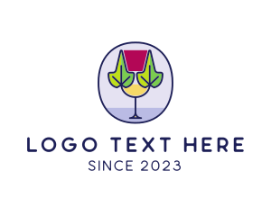 Brandy - Organic Wine Glass logo design