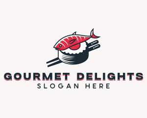 Fish Sushi Dining logo design