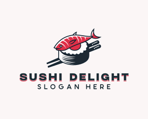 Fish Sushi Dining logo design